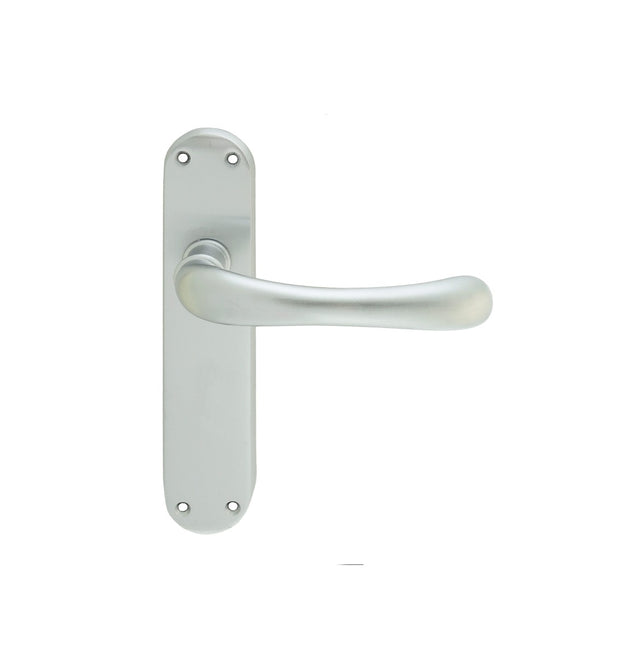 High quality image of Manital - Ibra Lever on Latch Backplate - Satin Chrome | Sku. el12sc | Trade Door Handles.