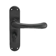 High quality image of Manital - Ibra Lever on WC Backplate - Matt Black | Sku. el13mb | Trade Door Handles.