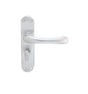 High quality image of Carlisle Brass - Ibra Lever On Backplate - Bathroom 57Mm C/C - Satin Chrome | Sku. cbl13sc | Trade Door Handles.
