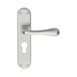 High quality image of Manital - Astro Lever on Euro Lock Backplate - Satin Chrome | Sku. el21ysc | Trade Door Handles.