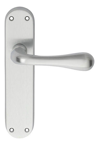 High quality image of Manital - Astro Lever on Latch Backplate - Satin Chrome | Sku. el22sc | Trade Door Handles.