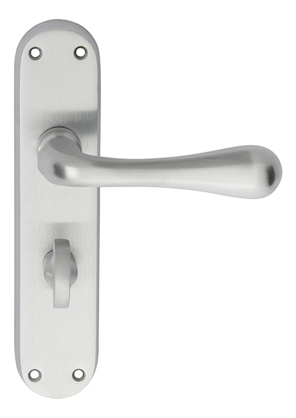 High quality image of Manital - Astro Lever on WC Backplate - Satin Chrome | Sku. el23sc | Trade Door Handles.