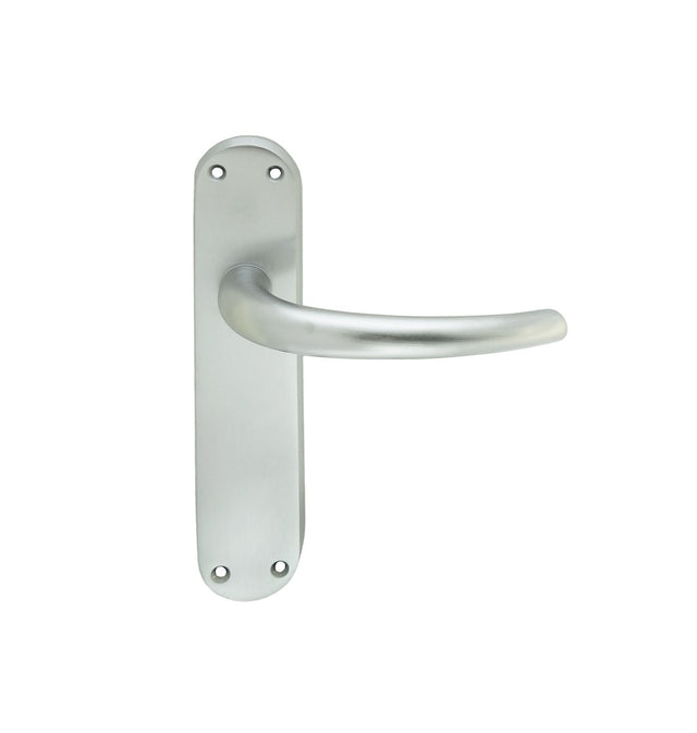 High quality image of Manital - Lilla Lever on Latch Backplate - Satin Chrome | Sku. el32sc | Trade Door Handles.