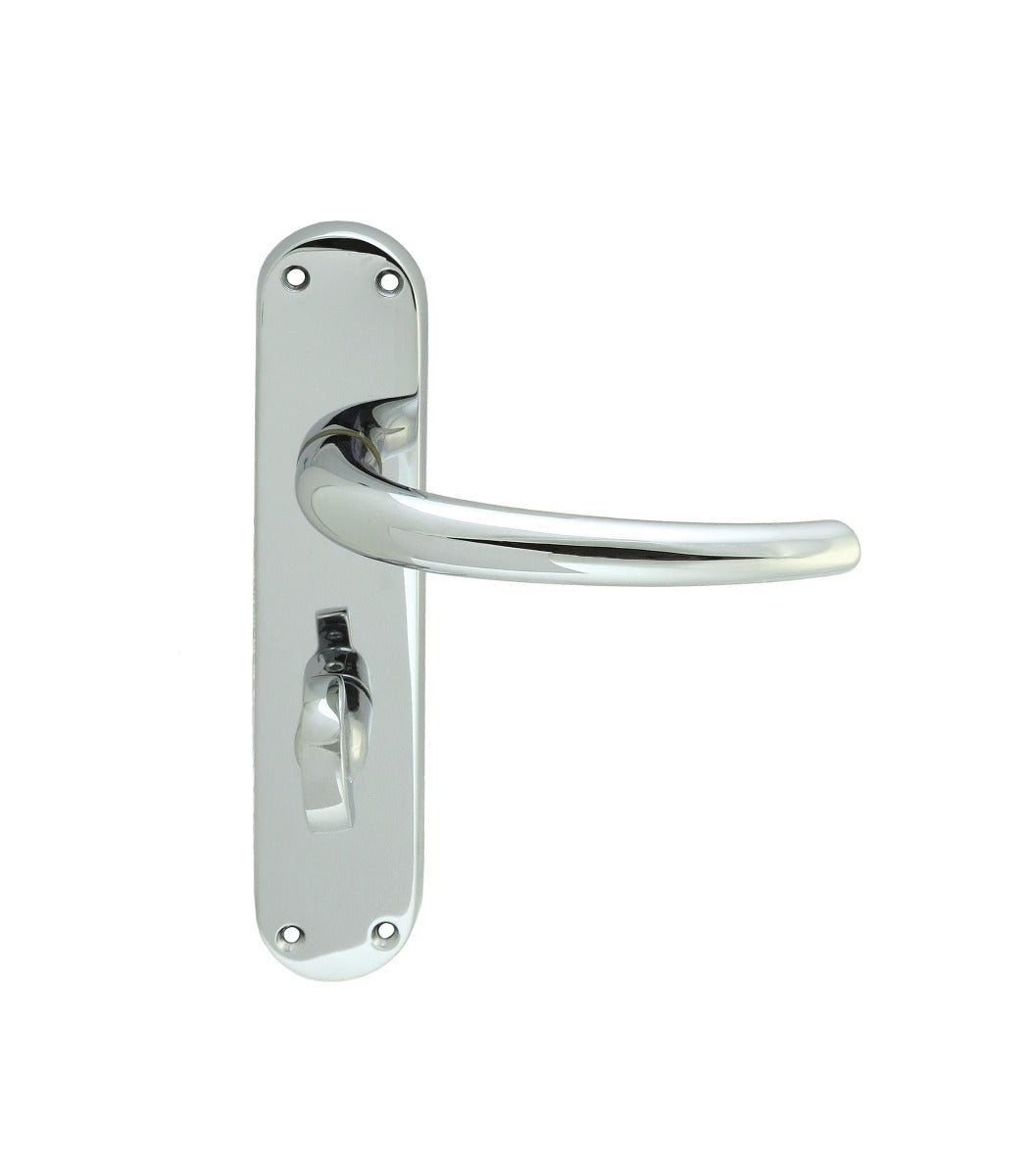 High quality image of Manital - Lilla Lever on WC Backplate - Polished Chrome | Sku. el33cp | Trade Door Handles.