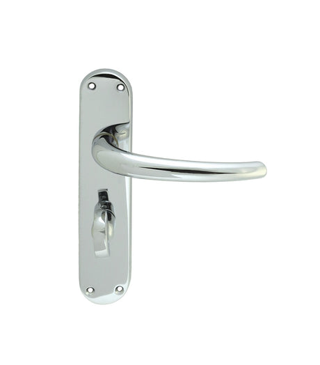 High quality image of Manital - Lilla Lever on WC Backplate - Polished Chrome | Sku. el33cp | Trade Door Handles.