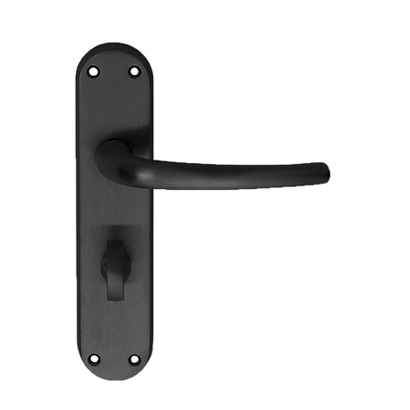 High quality image of Manital - Lilla Lever on WC Backplate - Matt Black | Sku. el33mb | Trade Door Handles.