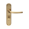 High quality image of Manital - Lilla Lever on WC Backplate - Satin Brass | Sku. el33sb | Trade Door Handles.