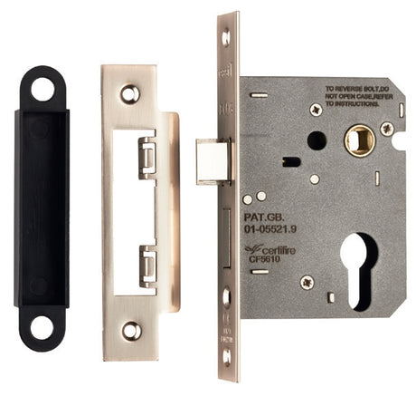 High quality image of Eurospec - Easi-T Economy Euro Profile Sashlock 76mm - Satin Nickel | Sku. ese5030sn | Trade Door Handles.