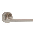 High quality image of Carlisle Brass - Velino Lever on Round Rose - Satin Nickel | Sku. eul020sn | Trade Door Handles.