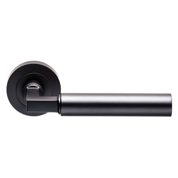 High quality image of Carlisle Brass - Amiata Lever on Rose - Matt Black | Sku. eul040mb | Trade Door Handles.