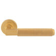 High quality image of Carlisle Brass - Terazzo Lever On Round Rose - Satin Brass | Sku. eul060sb | Trade Door Handles.