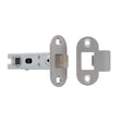 Eurospec Locks & Latches Satin Stainless Steel / Locks and Latches Eurospec - 76MM BOLT-THROUGH TUBULAR LATCH - 8MM FOLLOWER - RADIUS - FIXED FOREND - SSS