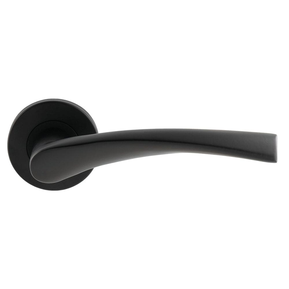 Eurospec Door Furniture Matt Black / Lever On Rose Eurospec - Designer Lever on Sprung Rose - Matt Black