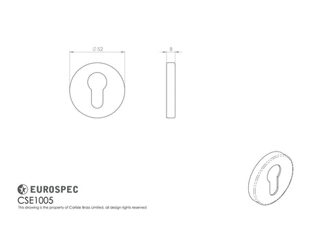 Eurospec Door Furniture Matt Black / Euro Profile Escutcheons Eurospec - Euro Escutcheon - Matt Black