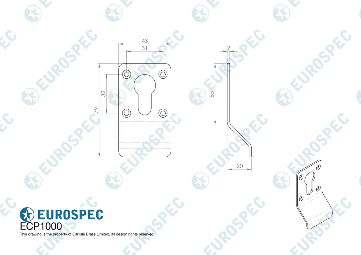 Eurospec Door Furniture Antique Brass / Euro Profile Cylinder Pull Eurospec - Euro Profile Cylinder Pull - Antique Brass