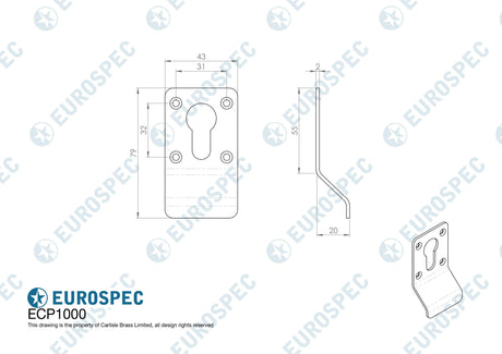Eurospec Door Furniture Antique Brass / Euro Profile Cylinder Pull Eurospec - Euro Profile Cylinder Pull - Antique Brass