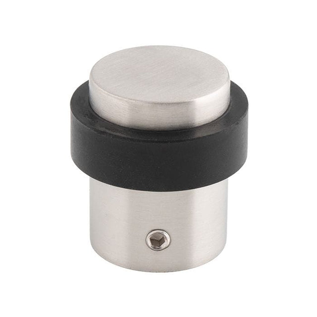 High quality image of Eurospec - Floor Mounted Pedestal Door Stop Anti-Tamper - Satin Stainless Steel | Sku. dsf1030sss-at | Trade Door Handles.