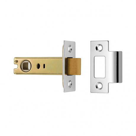 Eurospec Locks & Latches Bright/Satin Stainless Steel / Tubular Mortice Latch / 3" Eurospec - Heavy Sprung Tubular Latch 76mm - Bright/Satin Stainless Steel