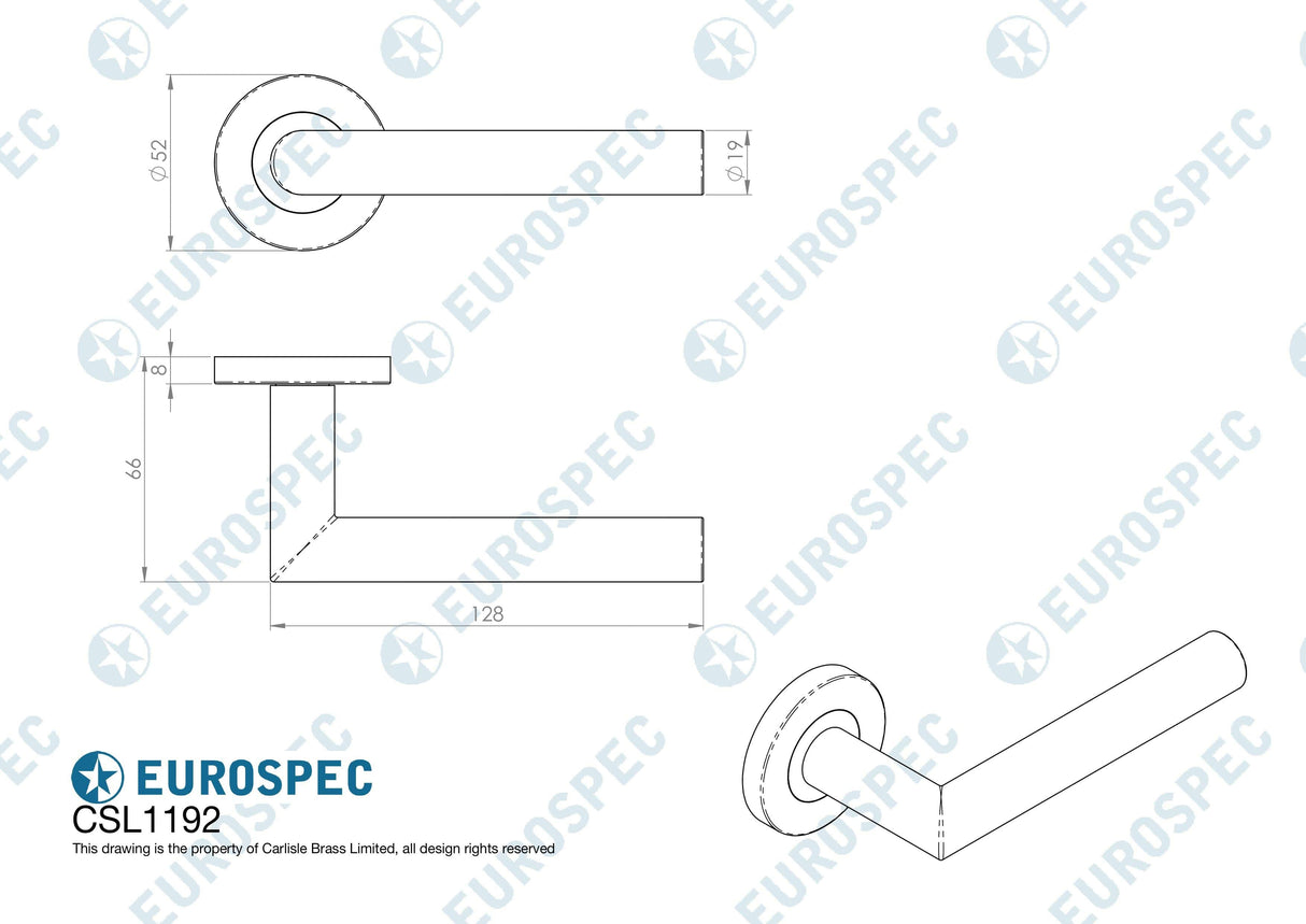 Eurospec Door Furniture Antique Brass / Round Rose Eurospec - Mitred Round Bar Lever on Sprung Rose - Antique Brass