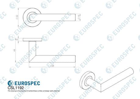 Eurospec Door Furniture Antique Brass / Round Rose Eurospec - Mitred Round Bar Lever on Sprung Rose - Antique Brass
