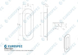 Eurospec Door Furniture Antique Brass / Flush Handle / Radius Eurospec - Radius Flush Pull - Antique Brass