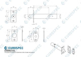Eurospec Locks & Latches Satin Chrome / Rack Bolt Eurospec - Security Door Bolt Long - Satin Chrome