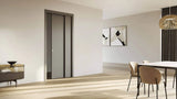 Quality image of SPECIAL ORDER Ermetika Staffetta Telescopic Pocket Door System 610x1981 Door 180mm WT - Raw Wood Jambs | Sku. esscuk1 | available from Trade Door Handles.