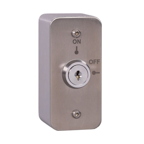 High quality image of the Zoo Hardware - Architrave Stainless Steel On/Off Latching Key Switch with Aluminium Extrusion | Sku. ext-ap-ks-1 | available to order from Trade Door Handles in Kendal.