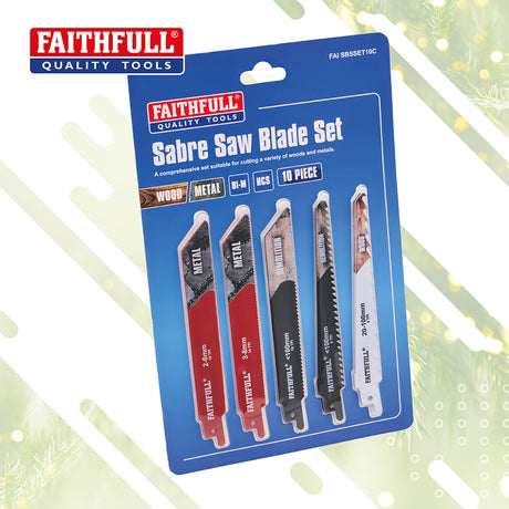 Faithfull 10 Piece Sabre Saw Blade Set 150mm - Wood & Metal