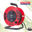 Faithfull 20m Open Cable Reel 240V 13A - 4 Socket