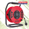 Faithfull 40m Heavy Duty Open Cable Reel 240V 13A - 4 Socket