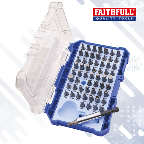 Faithfull 61 Piece Chrome Vanadium Security Screwdriver Bit Set