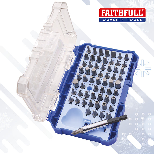 Faithfull 61 Piece Chrome Vanadium Security Screwdriver Bit Set