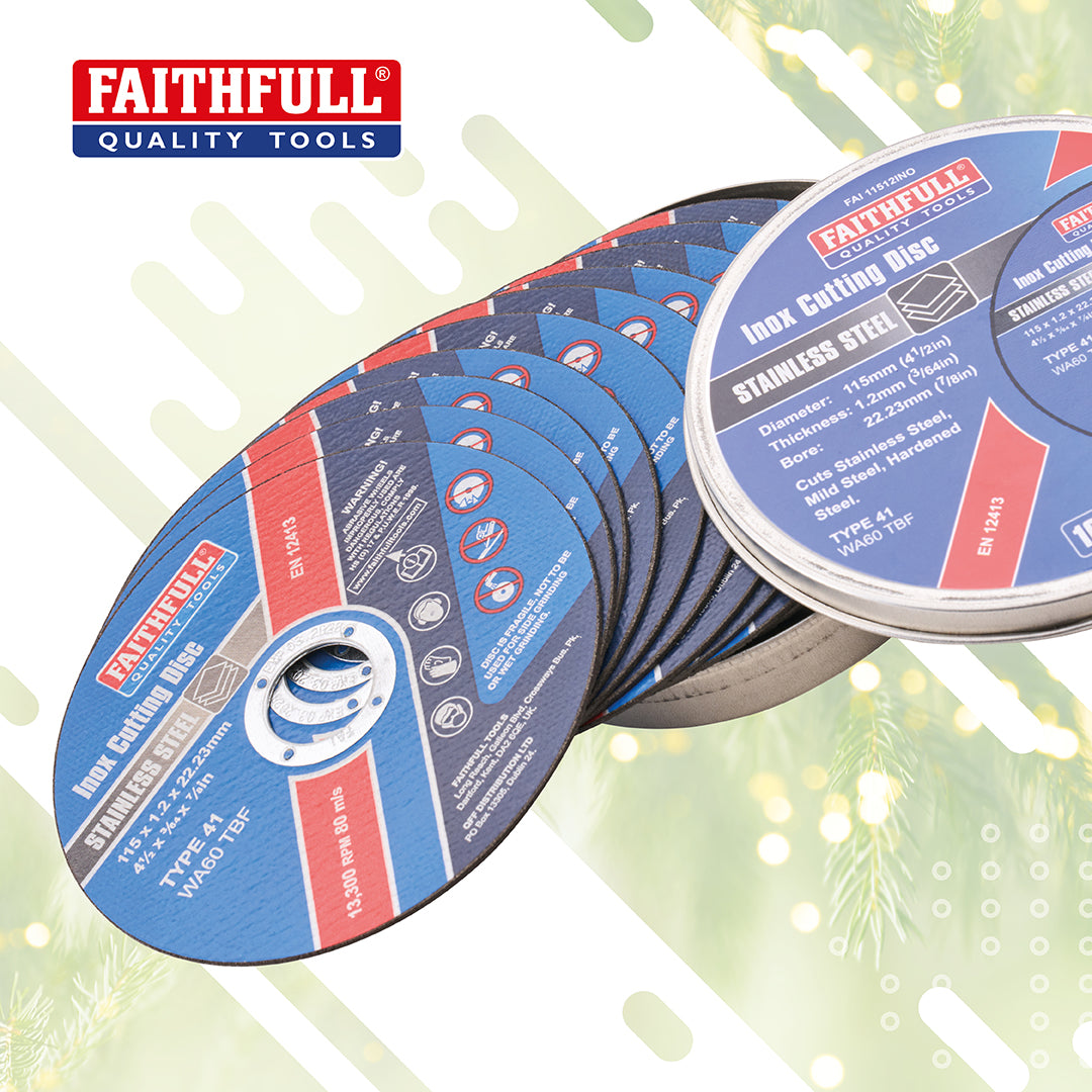 Faithfull Inox Metal Cutting Discs 115mm - Tin of 10