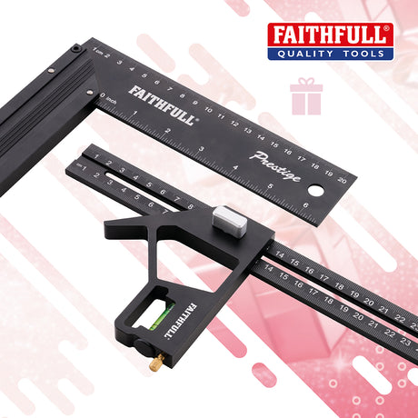 Faithfull Prestige Combination Square & 200mm Try Square Set