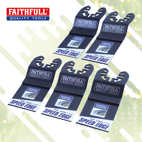 Faithfull Speed Edge Bi-Metal Multi-Tool Blades 32mm - Pack of 5