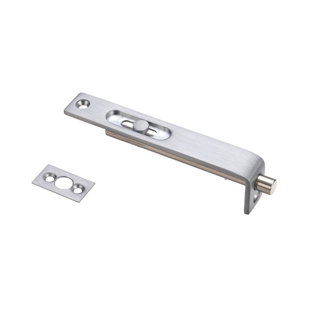 High quality image of the Fulton & Bray - Sunk Slide Flush Bolt 17 x 100mm - Satin Chrome | Sku. fb01sc | available to order from Trade Door Handles.