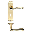 High quality image of the Fulton & Bray - Arundel Lever Lock (57mm c/c) Furniture - Short Plate 175 x 42mm - Polished Brass | Sku. fb021 | available to order from Trade Door Handles.