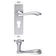 High quality image of the Fulton & Bray - Arundel Lever Euro Lock (47.5mm c/c) Furniture - Short Plate 175 x 42mm - Satin Chrome | Sku. fb021epsc | available to order from Trade Door Handles.