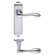 High quality image of the Fulton & Bray - Arundel Lever Latch Furniture - Short Plate 175 x 42mm - Polished Chrome | Sku. fb022cp | available to order from Trade Door Handles.