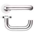 High quality image of the Fulton & Bray - 19mm Return to Door Lever on Round Rose - Polished Chrome | Sku. fb030cp | available to order from Trade Door Handles.