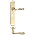 High quality image of the Fulton & Bray - Arundel Lever Lock (57mm c/c) Furniture - Long Plate 245 x 42mm - Polished Brass | Sku. fb031 | available to order from Trade Door Handles.