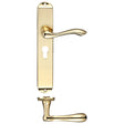 High quality image of the Fulton & Bray - Arundel Lever Euro Lock (47.5mm c/c) Furniture - Long Plate 245 x 42mm - Polished Brass | Sku. fb031ep | available to order from Trade Door Handles.