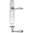 High quality image of the Fulton & Bray - Arundel Lever Euro Lock (47.5mm c/c) Furniture - Long Plate 245 x 42mm - Polished Chrome | Sku. fb031epcp | available to order from Trade Door Handles.