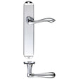 High quality image of the Fulton & Bray - Arundel Lever Latch Furniture - Long Plate 245 x 42mm - Polished Chrome | Sku. fb032cp | available to order from Trade Door Handles.