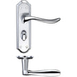 High quality image of the Fulton & Bray - Lincoln Lever Bathroom (57mm c/c) Furniture 180 x 48mm - Satin Chrome/Polished Chrome | Sku. fb043sccp | available to order from Trade Door Handles.