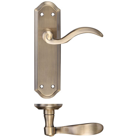 High quality image of the Fulton & Bray - Winchester Lever Latch Furniture 180 x 48mm - Florentine Bronze | Sku. fb052fb | available to order from Trade Door Handles.