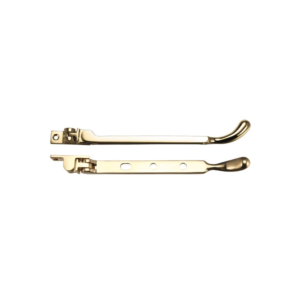 High quality image of the Fulton & Bray - Bulb End Casement Stay 8" - Polished Brass | Sku. fb100 | available to order from Trade Door Handles.