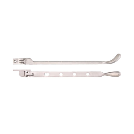 High quality image of the Fulton & Bray - Bulb End Casement Stay 10" - PVD Satin Nickel | Sku. fb101pvdsn | available to order from Trade Door Handles.