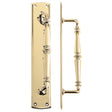 High quality image of the Fulton & Bray - Pull Handle on Backplate - Polished Brass | Sku. fb106 | available to order from Trade Door Handles.